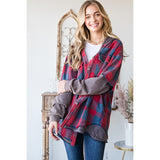 LALA Mineral Washed Plaid Hoodie Jacket