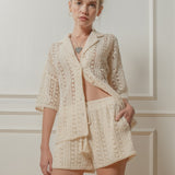 Cole Crochet Shirt and Short Set