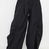 Nylon Balloon Pants- Black