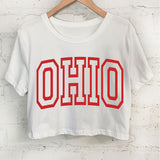 The Varsity Ohio Puff Graphic Crop Tee