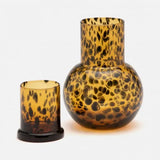 Lausanne Round Carafe Tortoise Shell Hand Blown Glass