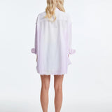 Pink Haze Ragged Long Sleeve Loose Shirt