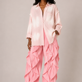 Teresa's Frayed Stripe Button Down-Pink