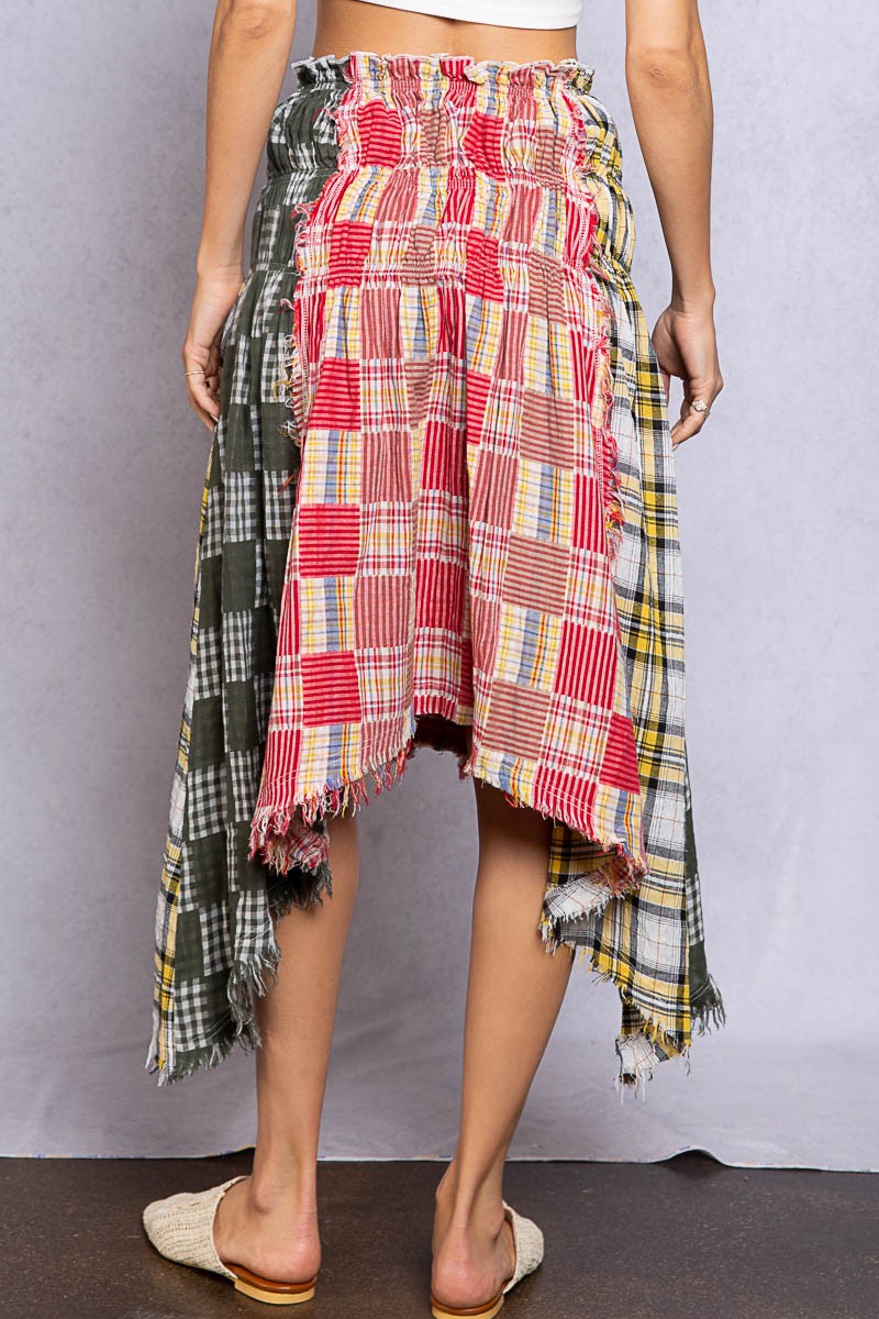 Plaid Strapless Midi Skirt Dress