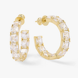 The Queen's 1' Hoops Gold/White-Melinda Maria