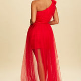 Red Ball Mesh Dress