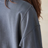 Rib Semi Cropped Sweatshirt Charcoal