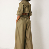 Olive Safari Wide Leg Jumpsuit