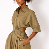 Olive Safari Wide Leg Jumpsuit