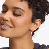 She's On Point Earrings Gold|White Diamondettes- Melinda Maria