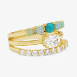 She's So Stacked Ring Gold|Blue Opal OmbréMelinda Maria