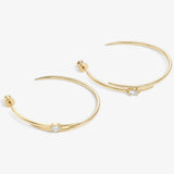 She's on Point Lasso Hoops 2" Gold|White Diamondettes Melinda Maria