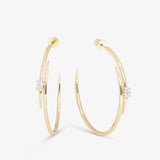 She's on Point Lasso Hoops 2" Gold|White Diamondettes Melinda Maria