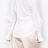 Shoulder Breeze Button Up Shirt -White
