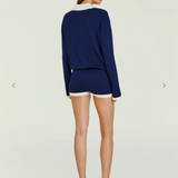 SEROYA Silas Romper in Navy/Eggshell