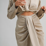 Peek-A-Boo Ruched Dress