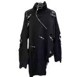 The Distressed Drama Turtleneck-Black