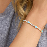 The Maven Tennis Bracelet 3mm Gold|Blue Opal Melinda Maira