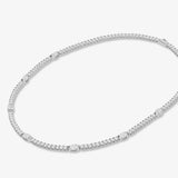 The Maven Tennis Necklace 3mm- Melinda Maria Silver/White