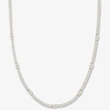 The Maven Tennis Necklace 3mm-Melinda Maria  Gold/White