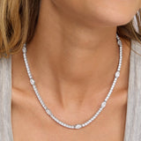 The Maven Tennis Necklace 3mm- Melinda Maria Silver/White