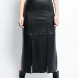 The Splits Faux Leather Skirt