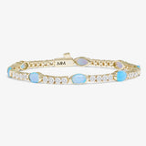 The Maven Tennis Bracelet 3mm Gold|Blue Opal Melinda Maira