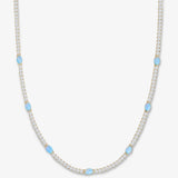 The Maven Tennis Necklace 3mm Gold|Blue Opal- Melinda Maria