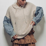 Two-Tone Denim Hoodie