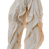 Wavy Oversized Pants-BEIGE
