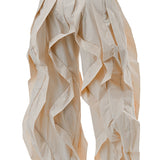 Wavy Oversized Pants-TAUPE
