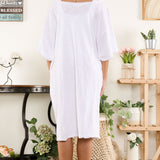 Cotton Slub Short Sleeve Front Detail Tunic
