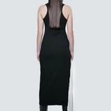 White Pleated Panel Maxi Dress