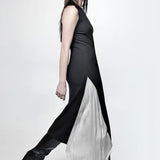 White Pleated Panel Maxi Dress