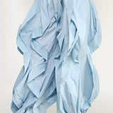 Ice  Blue Wavy Oversized Pants