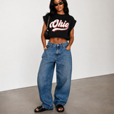 The Ohio Brushed Graphic Cropped Sweatshirt