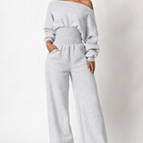 Relax Shoulder Jumpsuit-Heather Grey