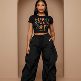 I Don't Give A $#!T Tee — Black Wavy Pants