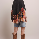 Rock & Roll Ruffled Poncho Top - Back View