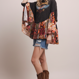 Rock & Roll Ruffled Poncho Top - Side View
