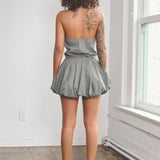 The Utility Bubble Skirt Two-piece- Olive