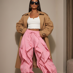 Pink Wavy Pants — Arched Beige Background