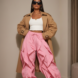 Pink Wavy Pants — Arched Beige Background
