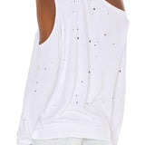Shoulder Cut Out Edge Top
