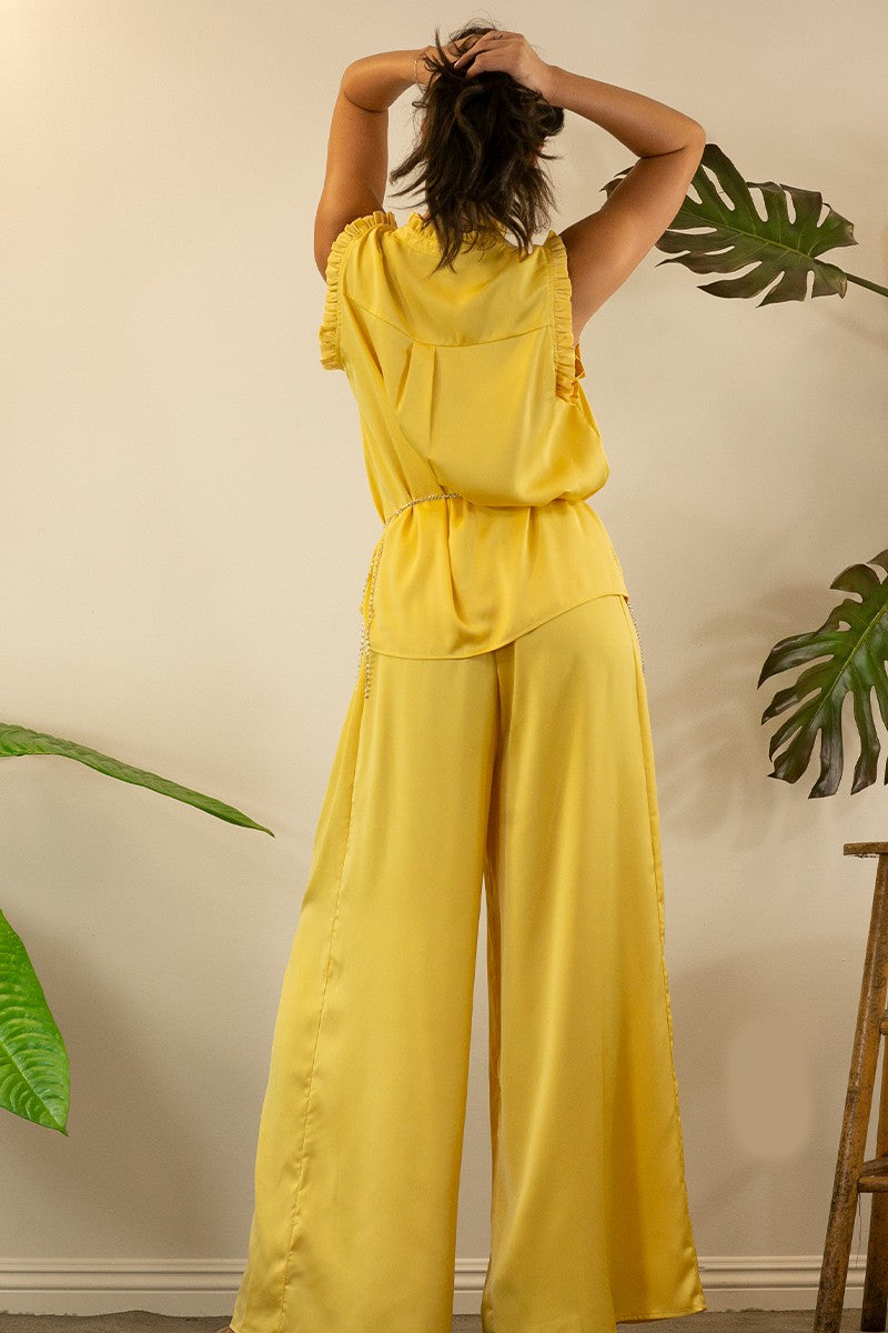 Spring On Satin Ruffle Set