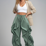 Teal Wavy Pants — Casual Chic