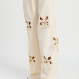 Tie Cutout Jogger-Ivory