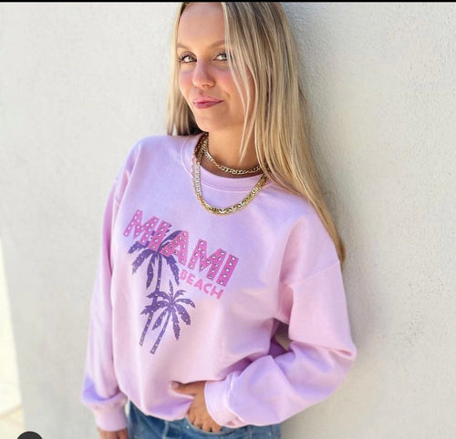 Miami Beach Sweatshirt Pink