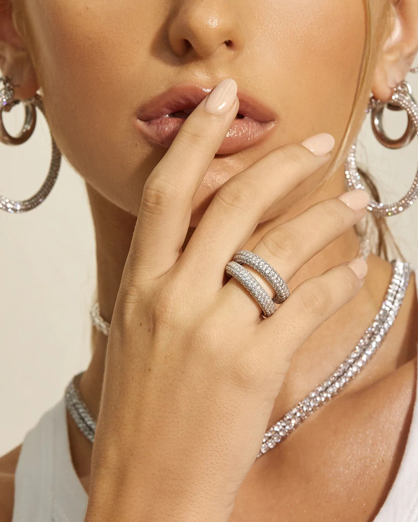 Amalfi Pave Ring - Silver